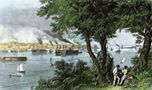 St. Louis on the Mississippi River, 1870s St. Louis on the Mississippi River, 1870s