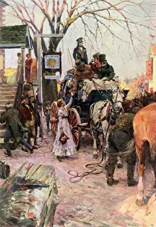 Stagecoach stop in a town along the post road Stagecoach stop in a town along the post road