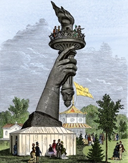 Statue of Liberty torch shown in Philadelphia, 1876 Statue of Liberty torch shown in Philadelphia, 1876