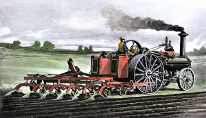 Steam plow on a Dakota farm, 1890s Steam plow on a Dakota farm, 1890s