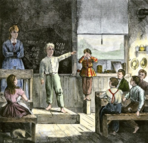 Students in a one-room school, 1800s Students in a one-room school, 1800s