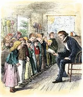 s tudents reciting in a one-room s chool, 1800s