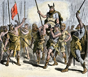 Teutons celebrating a victory in ancient times Teutons celebrating a victory in ancient times
