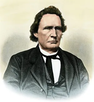 <b class=qtipBold><figcaption>Thaddeus Stevens</figcaption></b><br>Congressman Thaddeus Stevens. Hand-colored engraving of a 19th-century portrait<br><em>© North Wind Picture Archives</em> Thaddeus Stevens