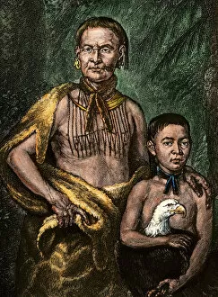 Amerindian Collection: Tomochichi and his son