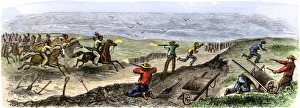 Transcontinental railroad workers attacked by Native Americans Transcontinental railroad workers attacked by Native Americans
