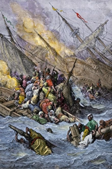 Turkish defeat in the Battle of Lepanto, 1571 Turkish defeat in the Battle of Lepanto, 1571