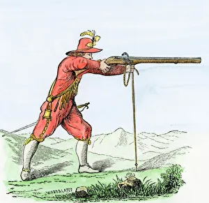 Use of an arquebusse, 16th century Use of an arquebusse, 16th century