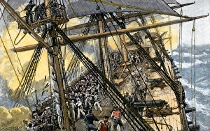 USS Constitution in battle against British ships, War of 1812 USS Constitution in battle against British ships, War of 1812