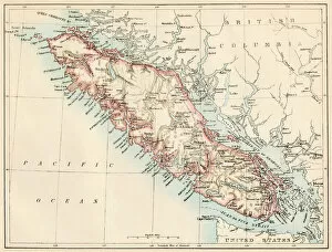1880s Gallery: Vancouver Island map, 1870s