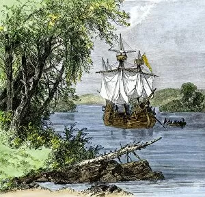 Verrazano in Narragansett Bay, 1520s
