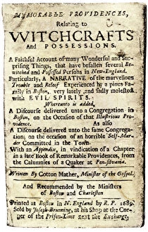 Colony Collection: Witchcraft book by Cotton Mather, 1689