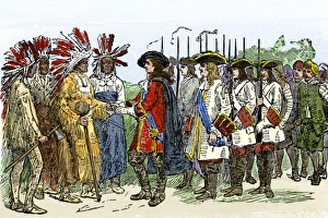 Yamacraw Indians meeting Georgia colonists, 1730s Yamacraw Indians meeting Georgia colonists, 1730s
