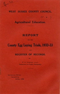 Cover of West Sussex County Councils Report on the County Egg Laying Trials Cover of West Sussex County Councils Report on the County Egg Laying Trials