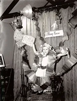 Curtain Gallery: Girl with Christmas decorations
