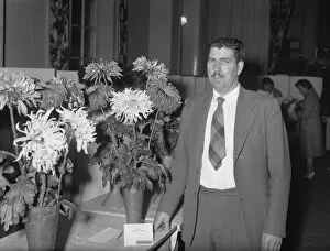 Images Dated 20th December 2007: Man with flower exhibit at show, 2 November 1961