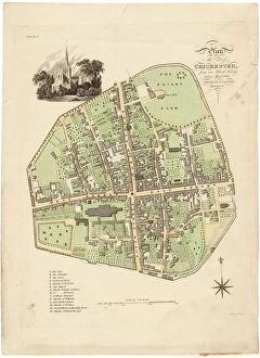 Images Dated 5th January 2012: Map of Chichester within the City Walls, 1812