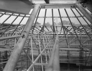 Theatres Prints: Chichester Festival Theatre Steel Roofing Frames Print