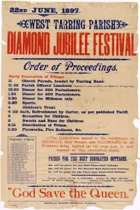 Queen Victoria Prints: Print of Diamond Jubilee Poster, West Tarring 1897