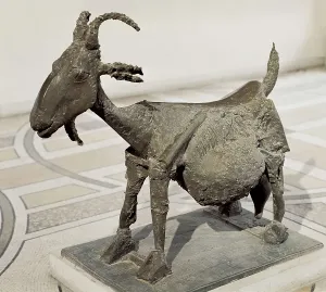Prints of Picasso, Pablo (1881-1973). She-Goat. 1950. Sculpture; Sculpture on bronze. UNITED STATES OF AMERICA. New York City. Museum of Modern Art (MOMA) Modern Art Piece Prints: Pablo Picasso Print: She-Goat Bronze Sculpture