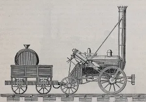 Industrial Revolution Machinery Prints: Rocket steam engine designed by Stephenson