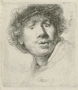 Rembrandt Prints: Rembrandt's 1630 Etched Self-Portrait Print