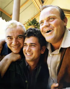 Classic Television Series Prints: BONANZA, from left: Lorne Greene, Michael Landon, Dan Blocker, 1962, 1959-1973