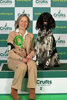 Official photos from Crufts 2023: Annette Davis-Green from Worksop with Michael, a Large Munsterlander