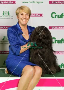 <b class=qtipBold><figcaption>Crufts 2015</figcaption></b><br>Picture shows Cheryl Johnson from Birmingham with Rutger a Tibetan Terrier, which was the Best of Breed winner today (Sunday 08.03.15), the fourth day of Crufts 2015, at the NEC Birmingham.<br><em>© OnEdition / The Kennel Club</em> Crufts 2015