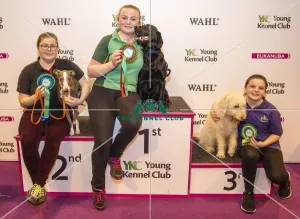 <b class=qtipBold><figcaption>Crufts 2017</figcaption></b><br>YKC Large ABC Agility Winner Rosie Chatterly and Snoop, 2nd Louise Cleghorn and Beanie and 3rd Holly Howells and Pippa today (Friday 10.03.17), the second day of Crufts 2017, at the NEC Birmingham. Crufts 2017