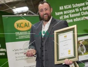 <b class=qtipBold><figcaption>Crufts 2018</figcaption></b><br>Picture shows KCAI Trainer of the Year Barry Harris (left) , (Saturday 10.03.18), the third day of Crufts 2018, at the NEC Birmingham.<br><em>© Flick.digital</em> Crufts 2018