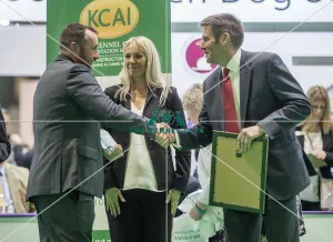 <b class=qtipBold><figcaption>Crufts 2018</figcaption></b><br>Picture shows KCAI Trainer of the Year Barry Harris (left) , (Saturday 10.03.18), the third day of Crufts 2018, at the NEC Birmingham.<br><em>© Flick.digital</em> Crufts 2018
