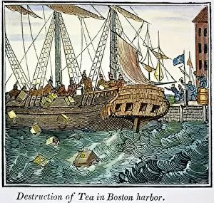 Boston Tea Party Collection: 16 December 1773. American engraving, c1845