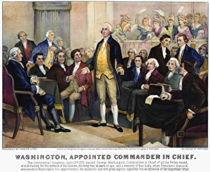 (1732-1799) accepting the election to Commander in Chief in the Continental Congress, 15 June, 1775: lithograph, 1876 (1732-1799) accepting the election to Commander in Chief in the Continental Congress, 15 June, 1775: lithograph, 1876