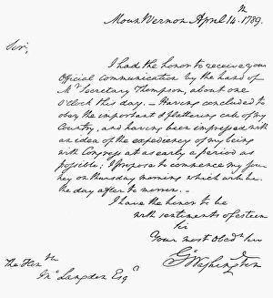 (1732-1799). First President of the United States. Washingtons letter to Congress (1732-1799). First President of the United States. Washingtons letter to Congress
