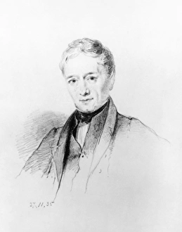 (1779-1869). English phsyician and scholar. Chalk drawing, 1835, by William Brockedon (1779-1869). English phsyician and scholar. Chalk drawing, 1835, by William Brockedon