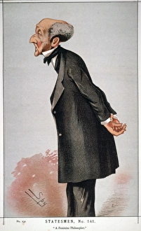 (1806-1873). English philosopher and economist. English caricature lithograph, 1873 (1806-1873). English philosopher and economist. English caricature lithograph, 1873