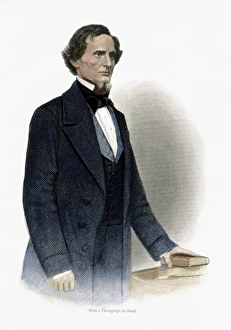 (1808-1889). President of the Confederate States of America. Steel engraving, 1866 (1808-1889). President of the Confederate States of America. Steel engraving, 1866
