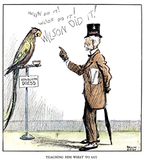 (1850-1924). American legislator and author. Cartoon by Rollin Kirby from the New York (1850-1924). American legislator and author. Cartoon by Rollin Kirby from the New York