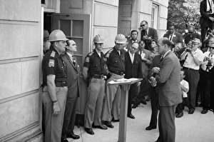 (1919-1998). American politician. Wallace (left, in suit) as governor of Alabama (1919-1998). American politician. Wallace (left, in suit) as governor of Alabama