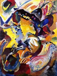 Prints of KANDINSKY: PAINTING, 1914. Painting no. 199. Oil on canvas by Wassily Kandinsky Modern Art Piece Prints: Kandinsky Print 1914, Oil on Canvas