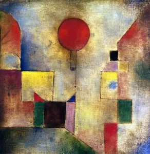 Prints of KLEE: RED BALLOON, 1922. Oil on gauze and board by Paul Klee. EDITORIAL USE ONLY Modern Art Piece Prints: Red Balloon Print, Oil on Gauze