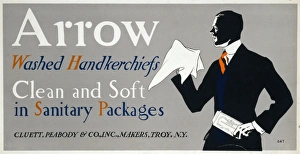 AD: ARROW, c1925. Advertisement for Arrow handkerchiefs. Lithograph by Edward Penfield AD: ARROW, c1925. Advertisement for Arrow handkerchiefs. Lithograph by Edward Penfield