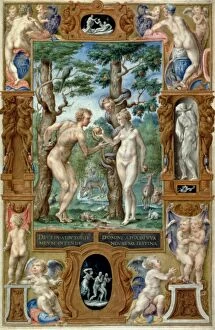 Adam and Eve Collection: ADAM & EVE, 1546. The Fall: illumination from an Italian Book of Hours, 1546