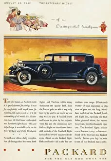 ADS: PACKARD, 1932. Advertisement from an American magazine for a Packard. Lithograph, 1932