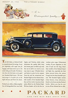 ADS: PACKARD, 1932. Advertisement from an American magazine for a Packard. Lithograph ADS: PACKARD, 1932. Advertisement from an American magazine for a Packard. Lithograph