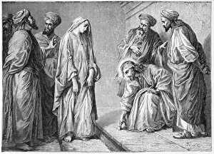 ADULTEROUS WOMAN. A woman accused of adultery before Jesus and the Pharisees (John 8: 3-8)