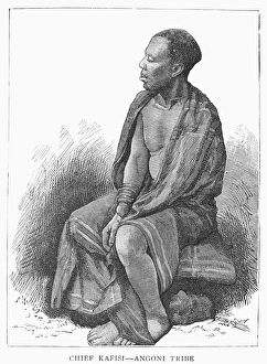 AFRICA: ANGONI CHIEF. Chief Kafisi of the Angoni, Nyasaland (present-day Malawi), Africa AFRICA: ANGONI CHIEF. Chief Kafisi of the Angoni, Nyasaland (present-day Malawi), Africa