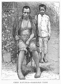 AFRICA: MAKOLOLO CHIEF. Chief Katunga of the Makololo, Nyasaland (present-day Malawi) AFRICA: MAKOLOLO CHIEF. Chief Katunga of the Makololo, Nyasaland (present-day Malawi)