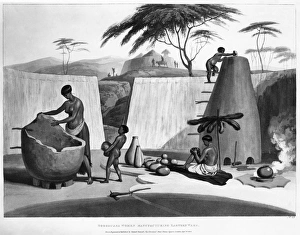 AFRICA: POTTERY. Booshuana Women Manufacturing Earthen Ware AFRICA: POTTERY. Booshuana Women Manufacturing Earthen Ware